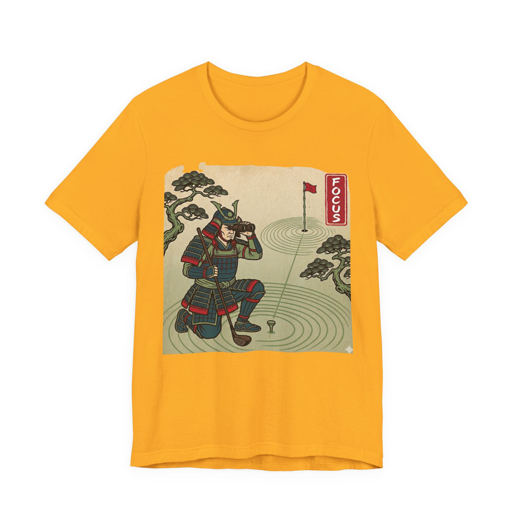 FOCUS Golf T-Shirt | Samurai Reading the Green | Golf Legend Series | Wild Green Golf