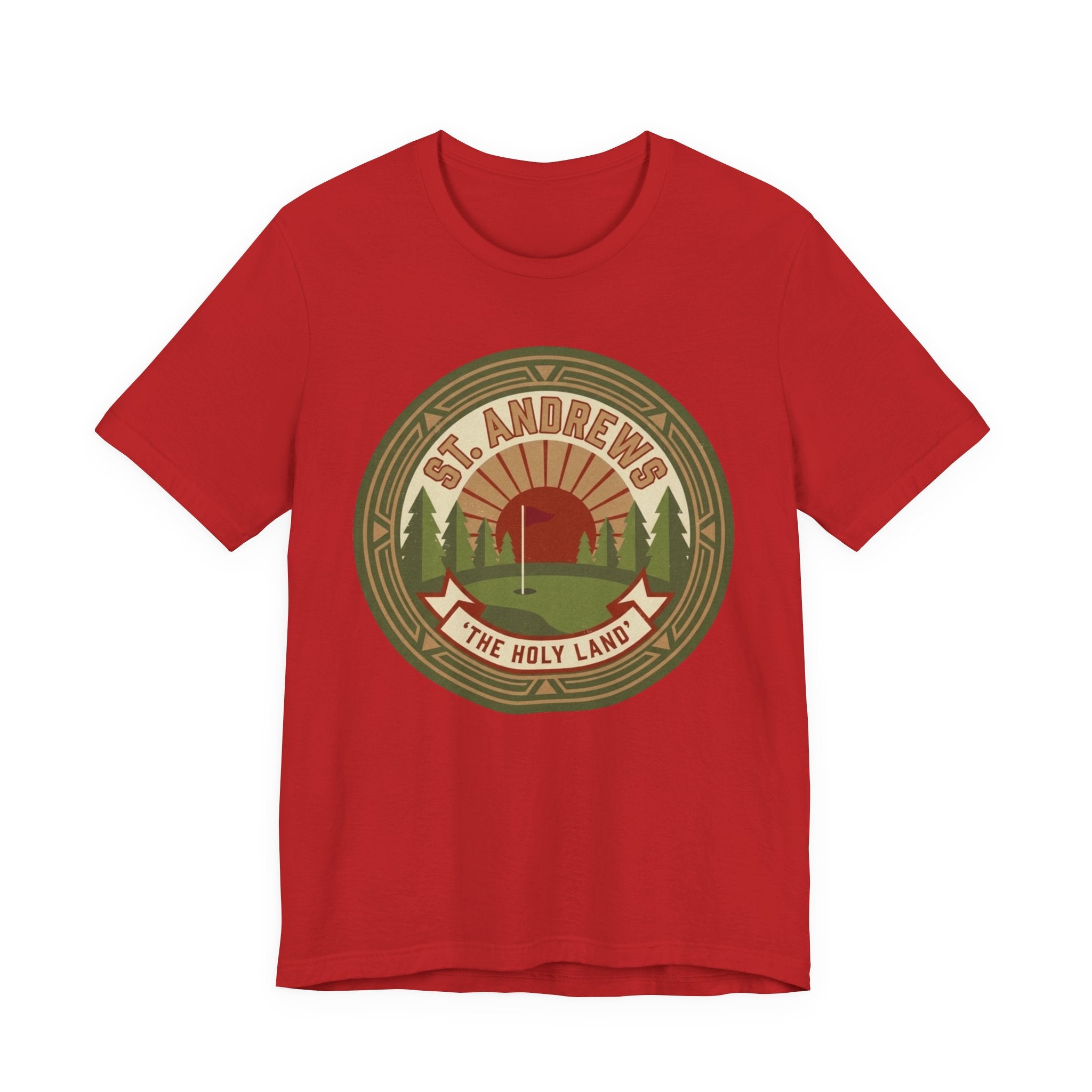 St Andrews The Holy Land Golf T-Shirt | Retro Crest Golf Tee | Scotland Golf Gift