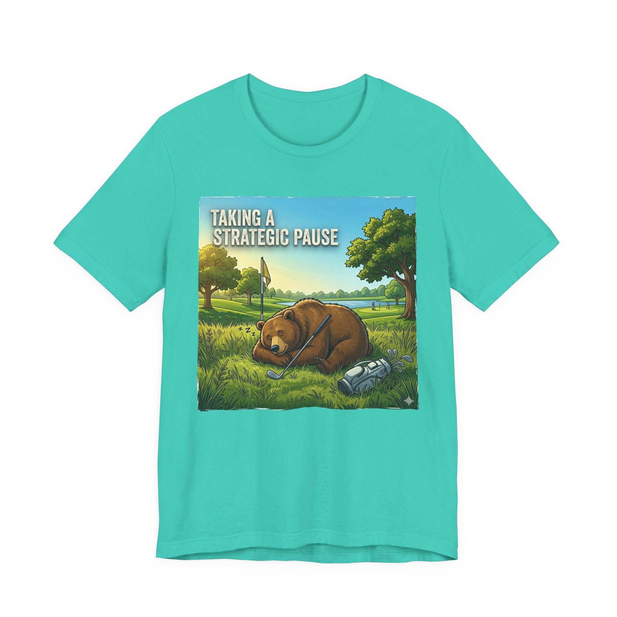 Taking a Strategic Pause Funny Golf T-Shirt | Golf Nap Humor | Golfer Gift Tee