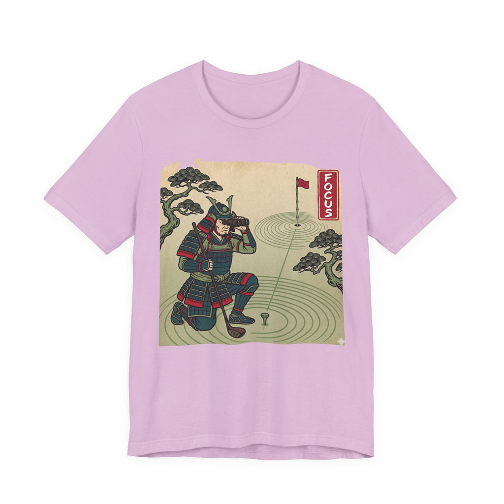 FOCUS Golf T-Shirt | Samurai Reading the Green | Golf Legend Series | Wild Green Golf