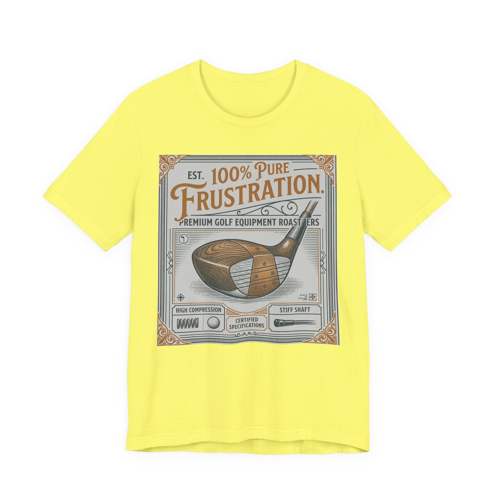 100% Pure Frustration Golf T-Shirt | Vintage Driver Label Tee | Wild Green Golf