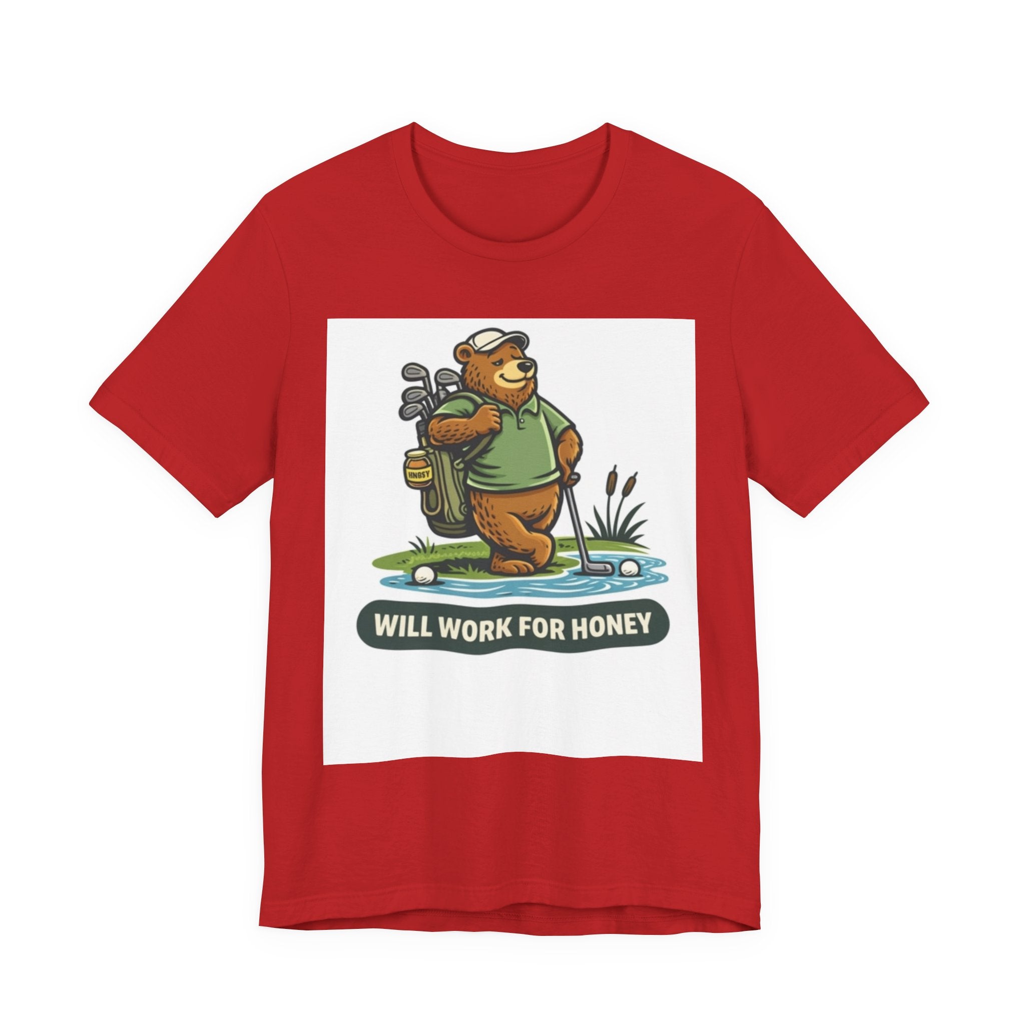 Will Work For Honey Golf T-Shirt | Funny Golf Bee Shirt | Golf Humor Tee