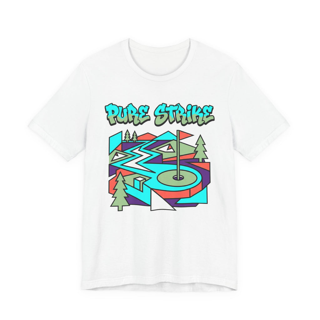 Pure Strike Golf T-Shirt | Retro Graphic Tee | Golf Course Design | Wild Green Golf