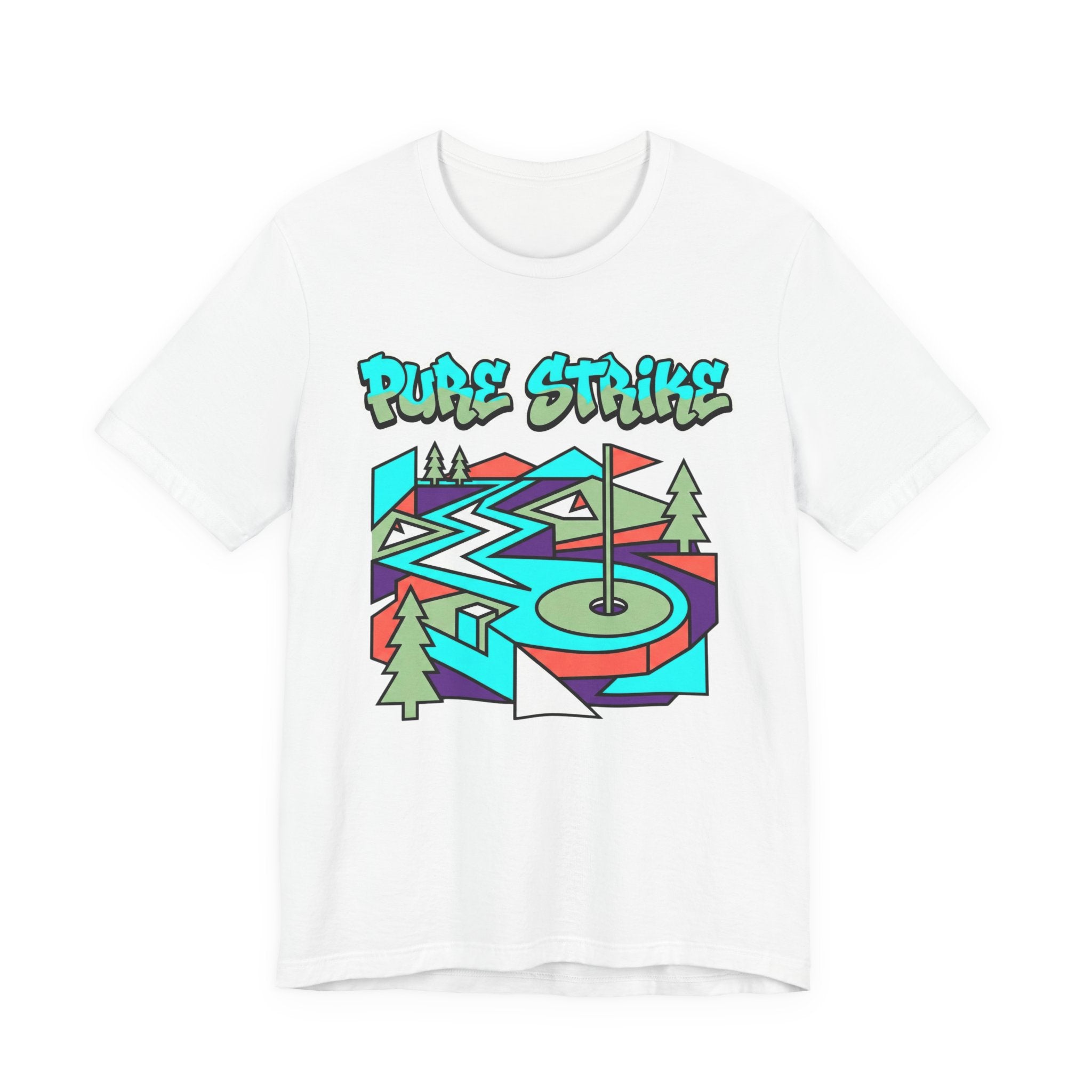 Pure Strike Golf T-Shirt | Retro Graphic Tee | Golf Course Design | Wild Green Golf