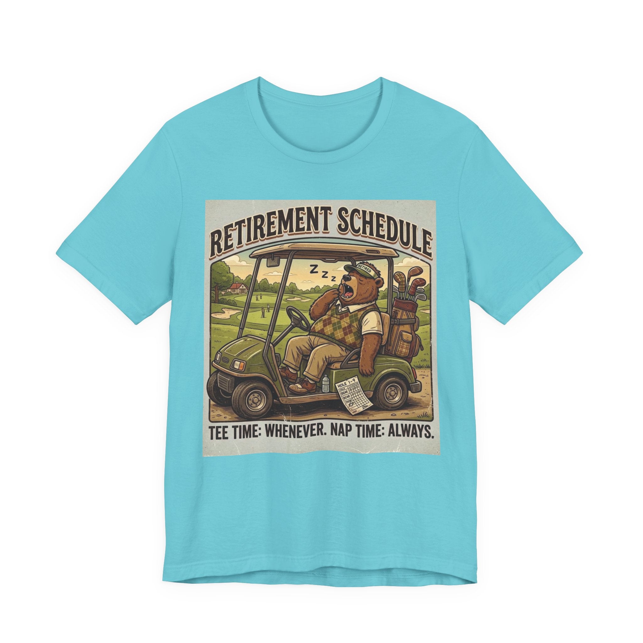 Retirement Schedule Funny Golf T-Shirt | Retired Golfer Gift | Golf Cart Humor Tee