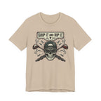 Grip It and Rip It Golf T-Shirt | Vintage Flame Skull Tee | Wild Green Golf