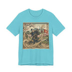 Samurai Bunker Shot Golf T-Shirt | Japanese Woodblock Sand Wave | Golf Legend Series | Wild Green Golf