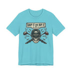 Grip It and Rip It Golf T-Shirt | Vintage Flame Skull Tee | Wild Green Golf