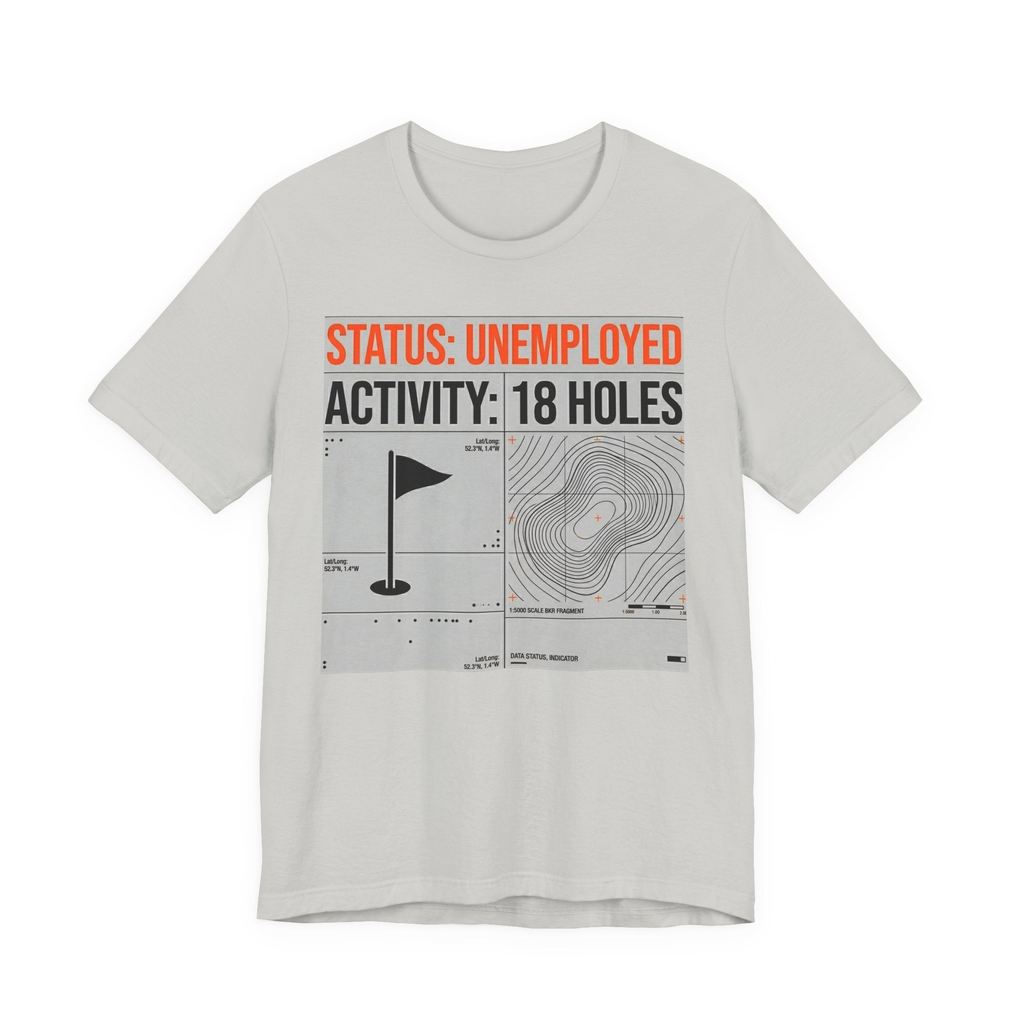 Status Unemployed Activity 18 Holes Golf T-Shirt | Funny Retirement Tee | Wild Green Golf
