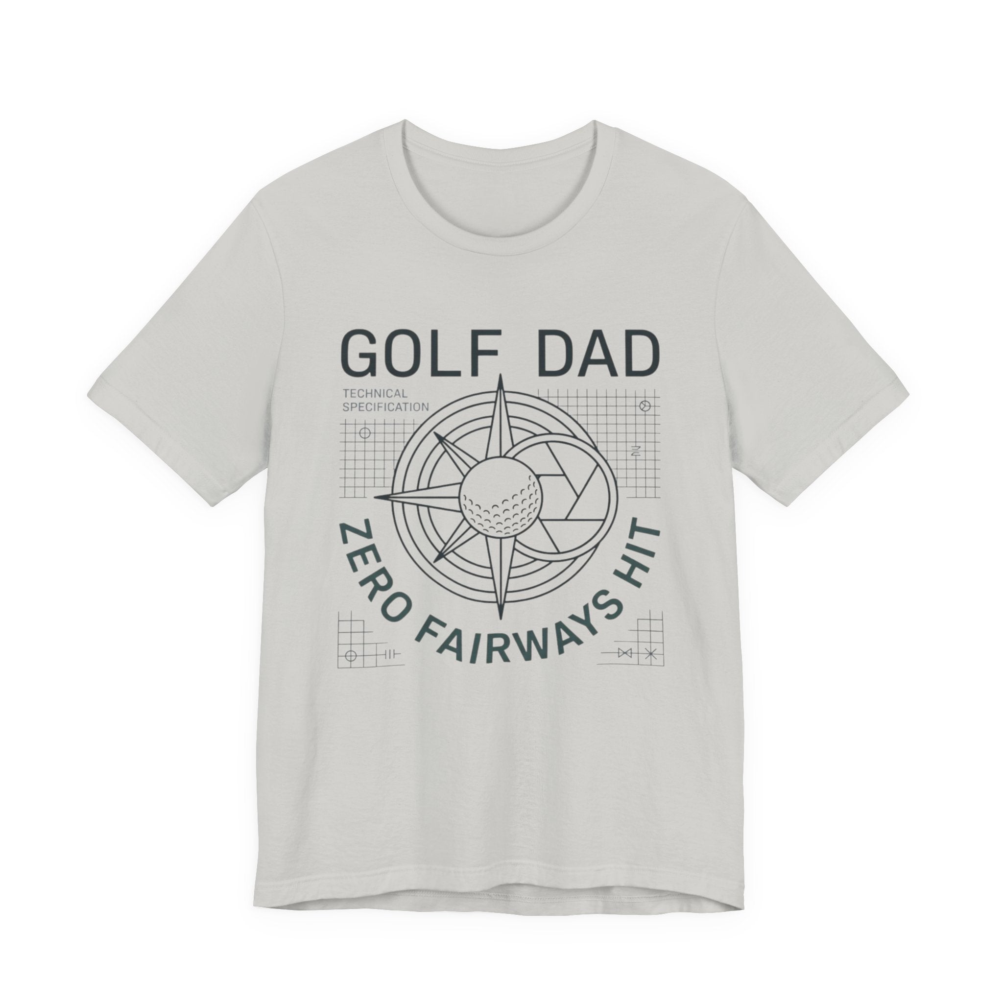 Golf Dad Zero Fairways Hit T-Shirt | Technical Specification Tee | Wild Green Golf