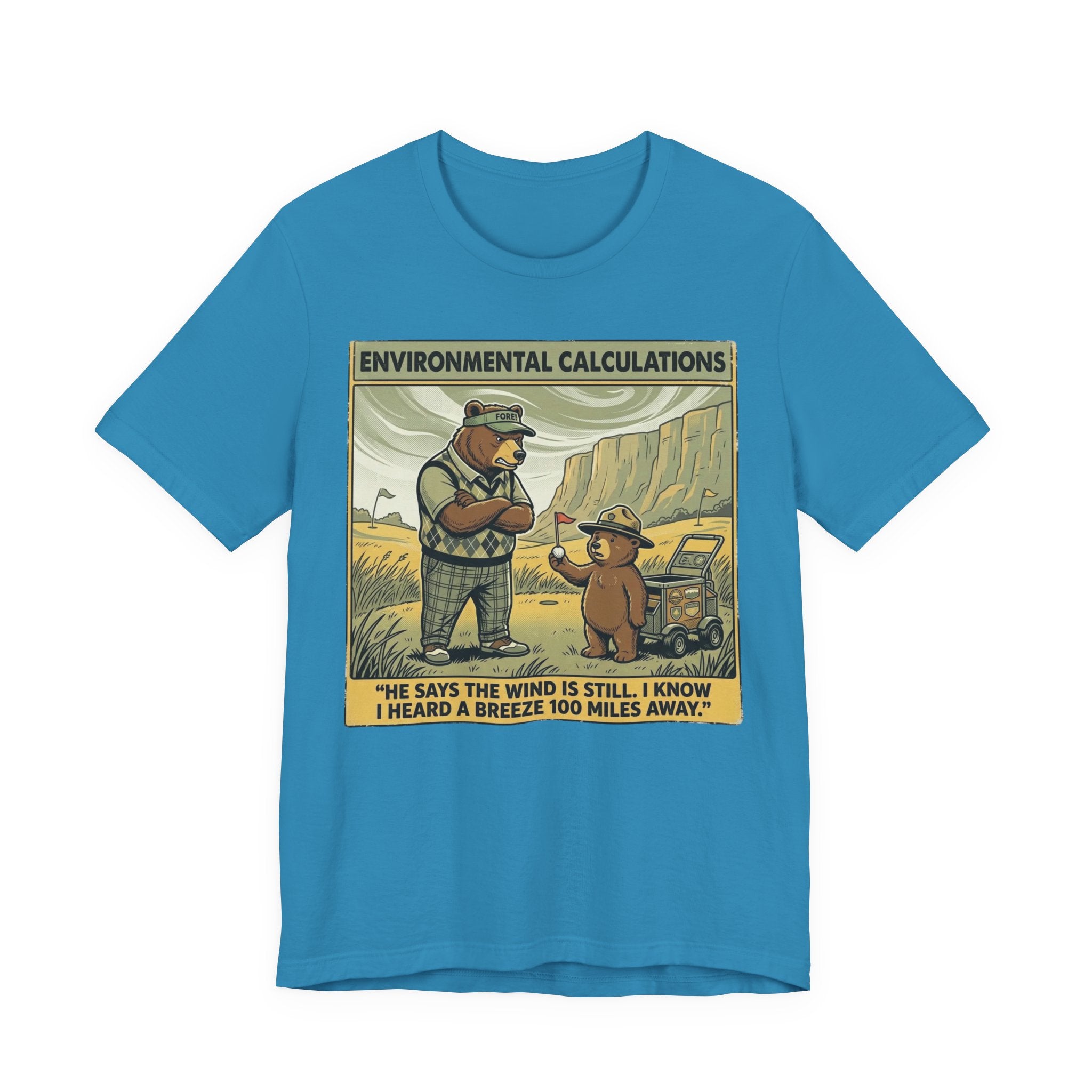 Environmental Calculations Funny Golf T-Shirt | Golf Wind Humor | Golfer Gift Tee
