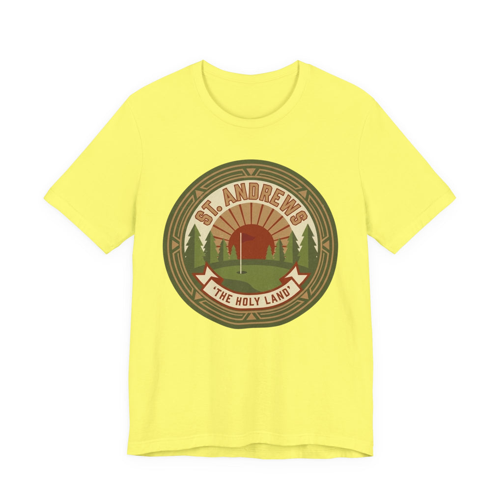 St Andrews The Holy Land Golf T-Shirt | Retro Crest Golf Tee | Scotland Golf Gift