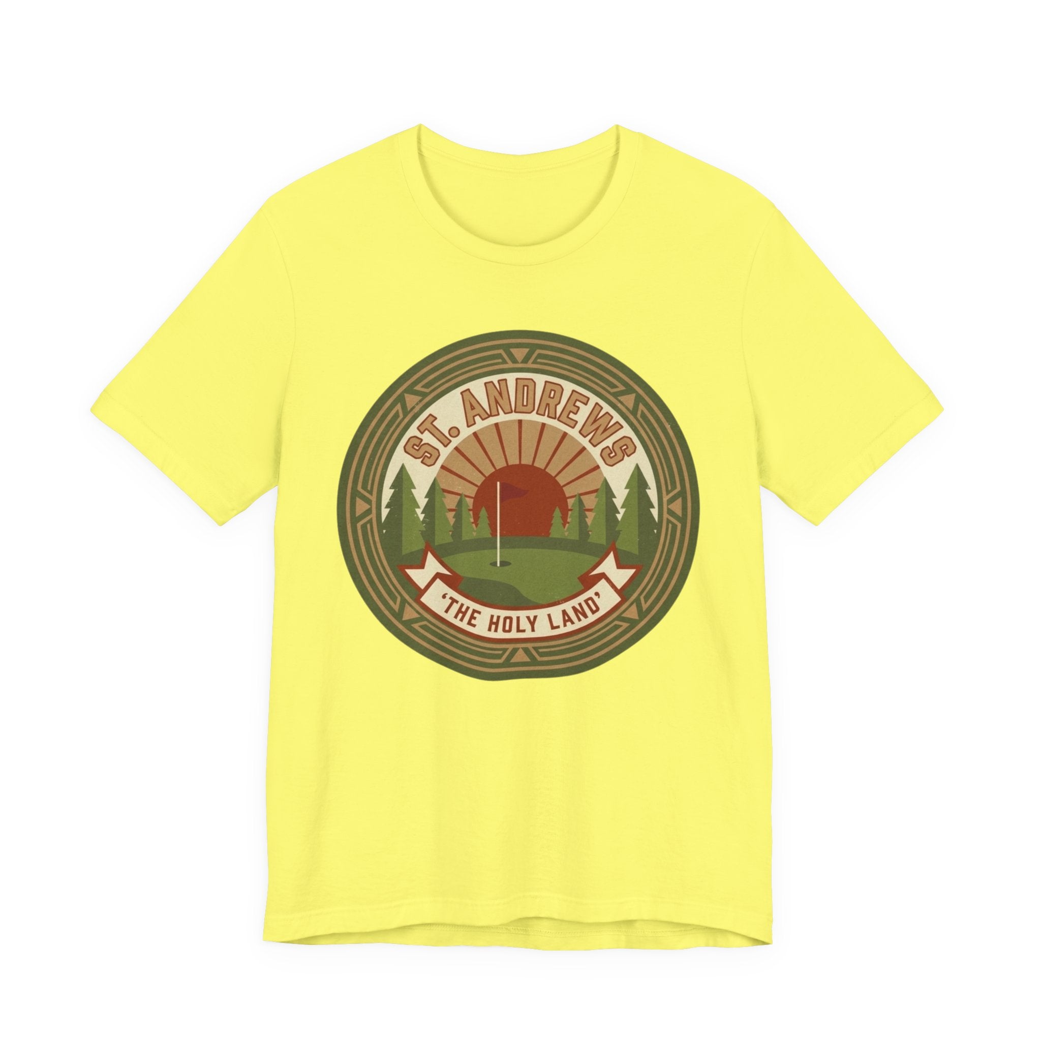St Andrews The Holy Land Golf T-Shirt | Retro Crest Golf Tee | Scotland Golf Gift
