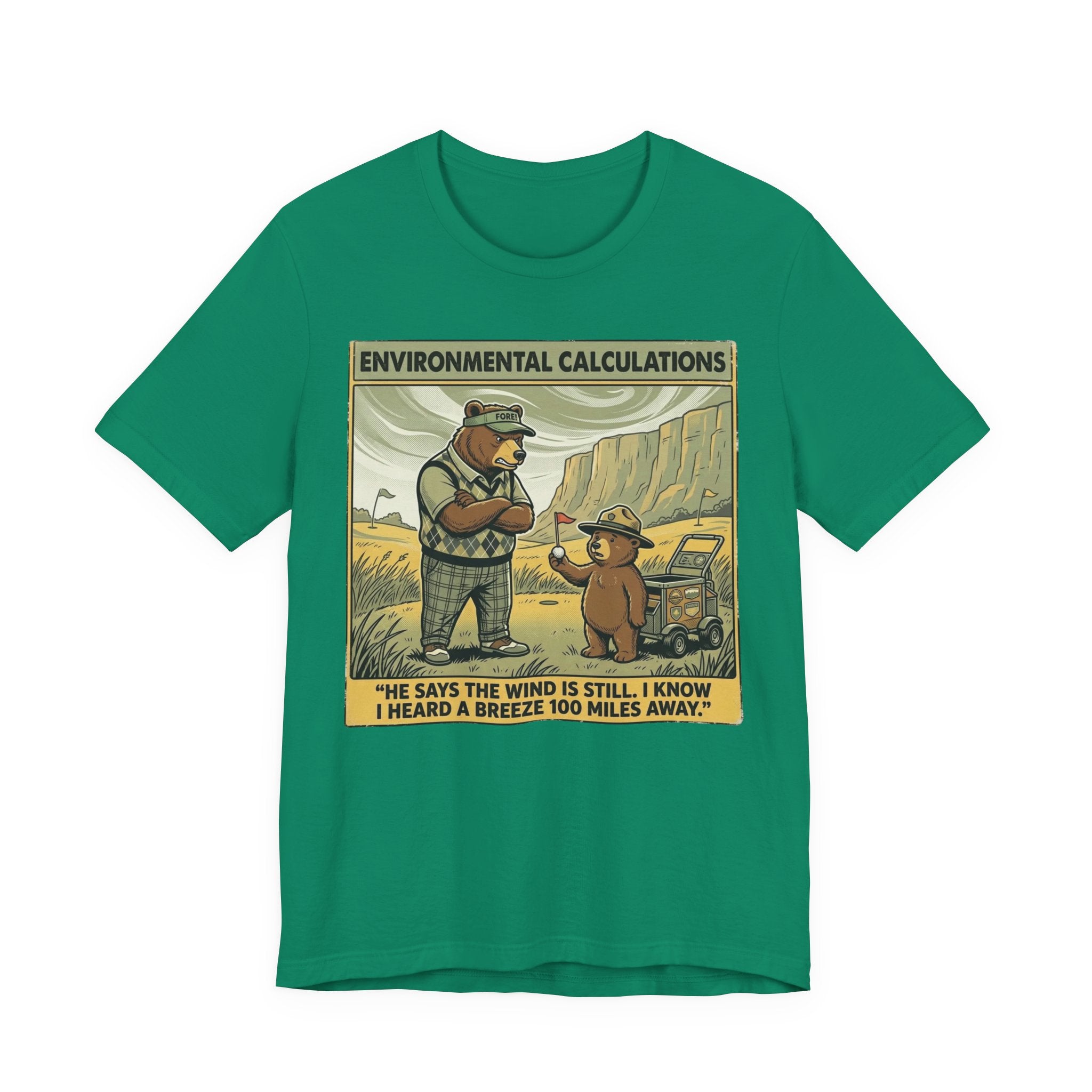 Environmental Calculations Funny Golf T-Shirt | Golf Wind Humor | Golfer Gift Tee