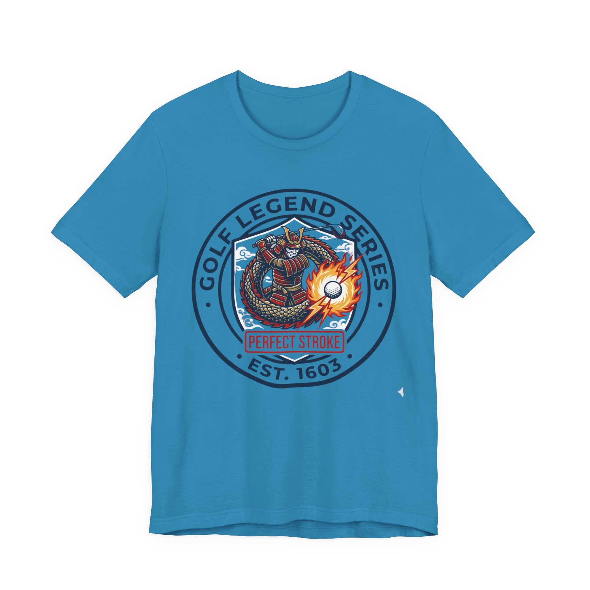 Golf Legend Series Crest T-Shirt | Perfect Stroke Samurai Dragon | Est. 1603 | Wild Green Golf