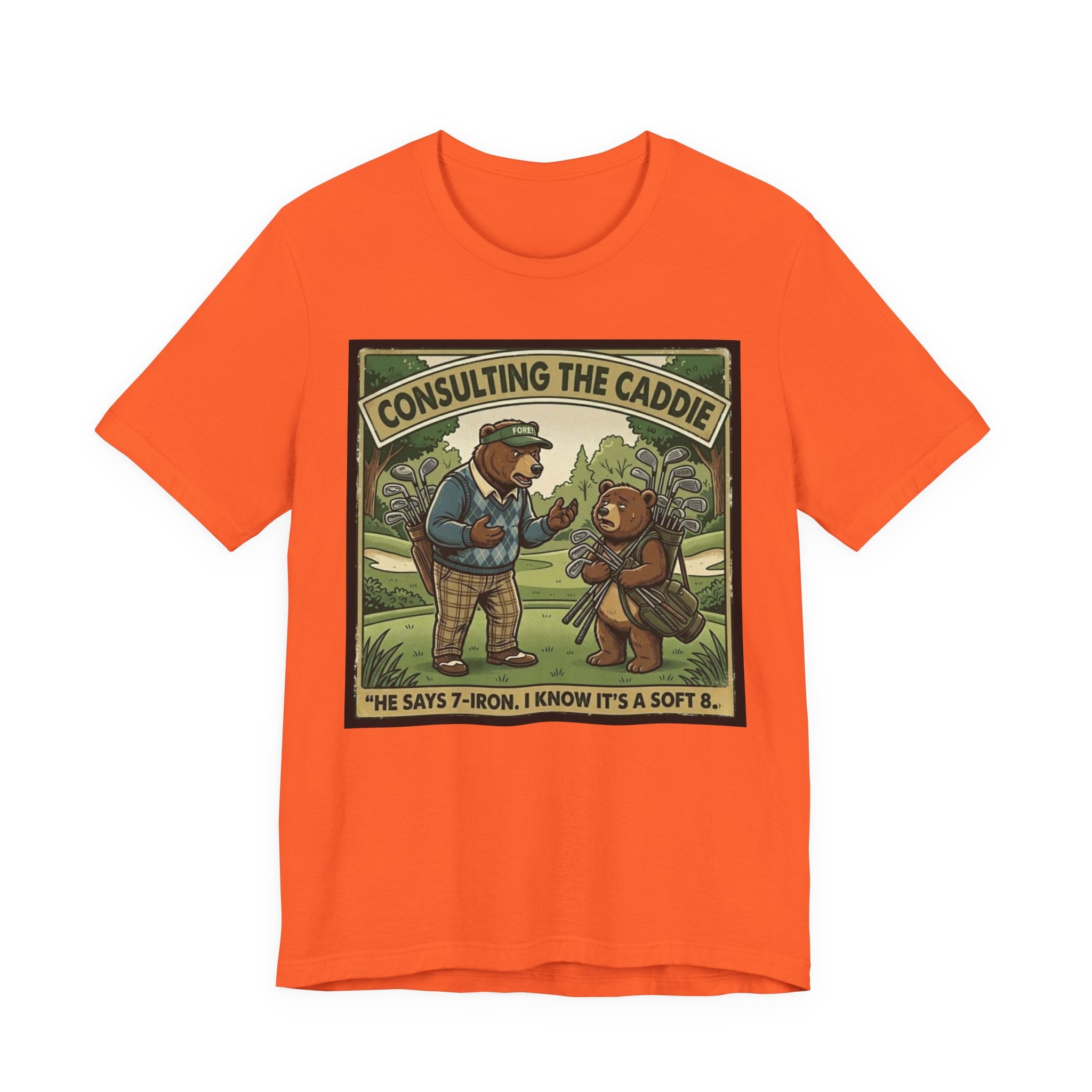 Consulting the Caddie Funny Golf T-Shirt | Golf Club Selection Humor | Golfer Gift Tee