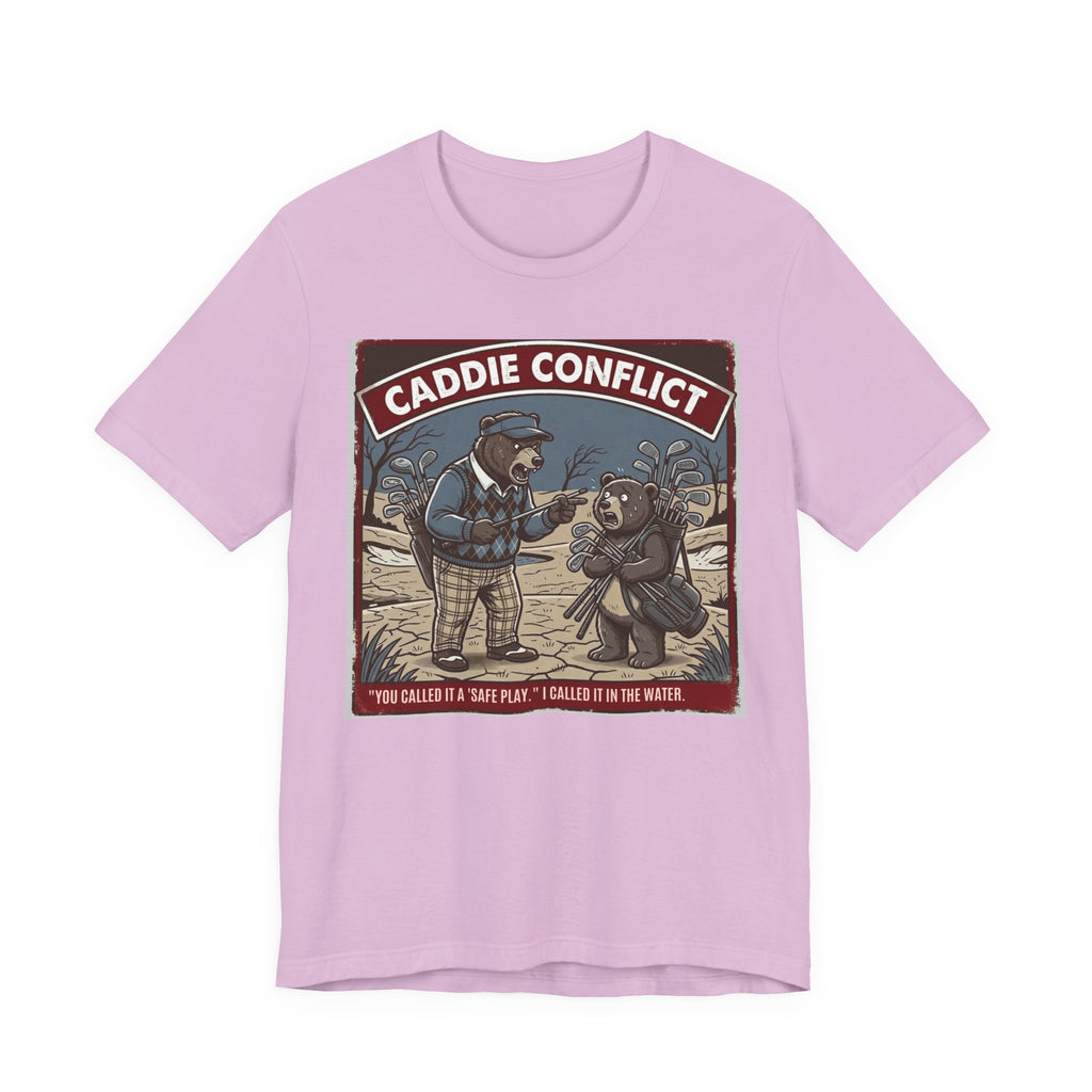 Caddie Conflict Funny Golf T-Shirt | Golf Water Hazard Humor | Golfer Gift Tee