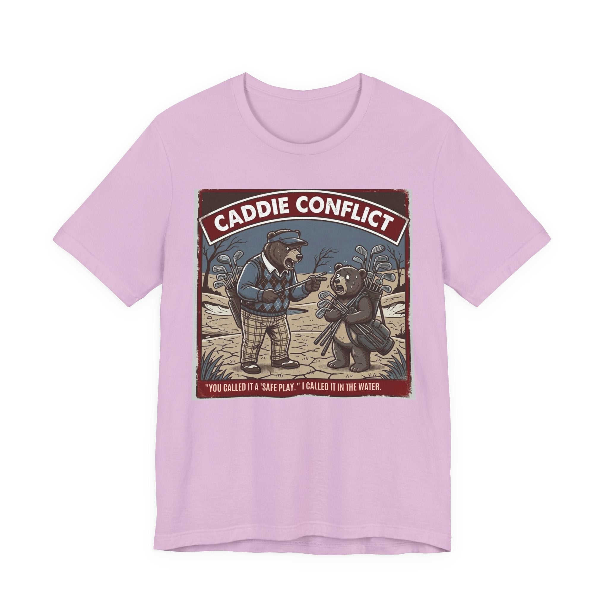 Caddie Conflict Funny Golf T-Shirt | Golf Water Hazard Humor | Golfer Gift Tee