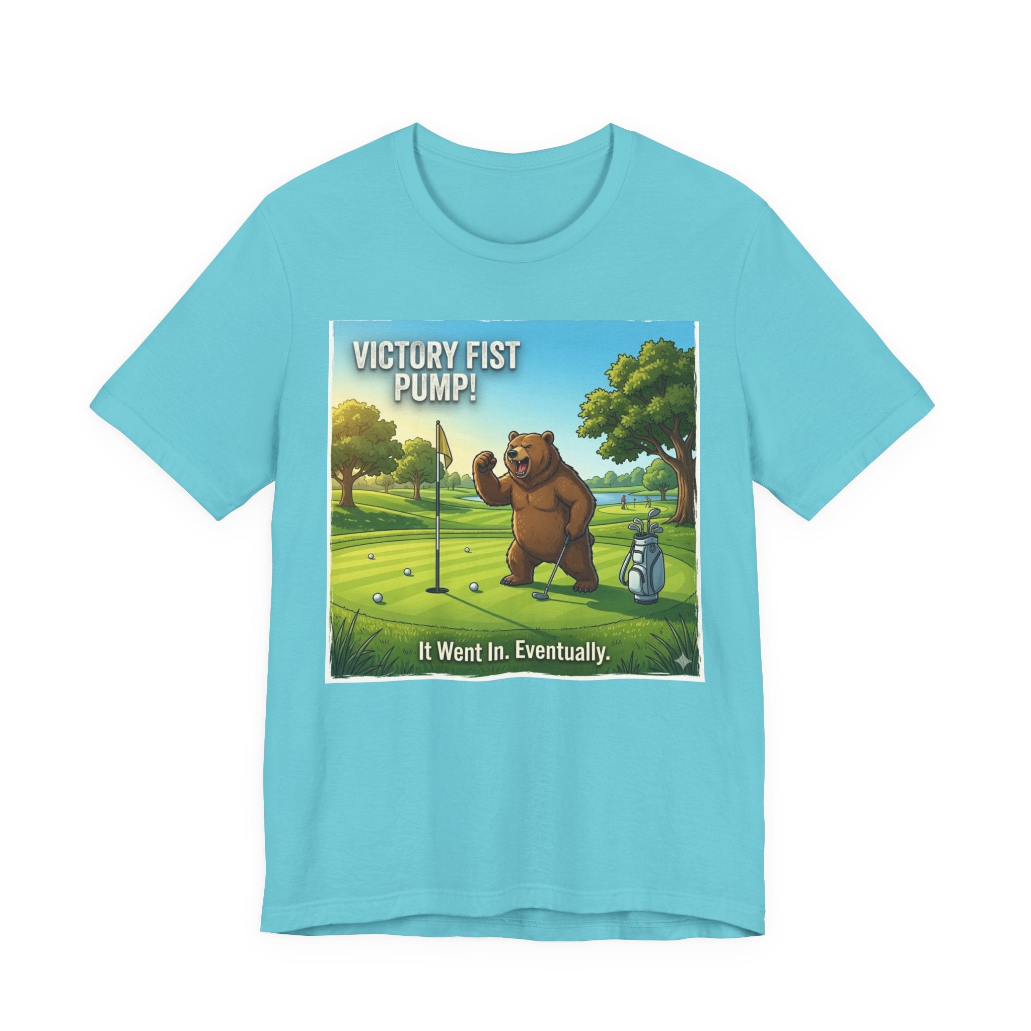 Victory Fist Pump Funny Golf T-Shirt | Golf Putting Humor | Golfer Gift Tee