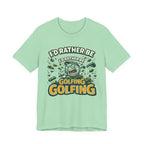 I'd Rather Be Golfing T-Shirt | Funny Golf Ball Cartoon Tee | Golf Gift