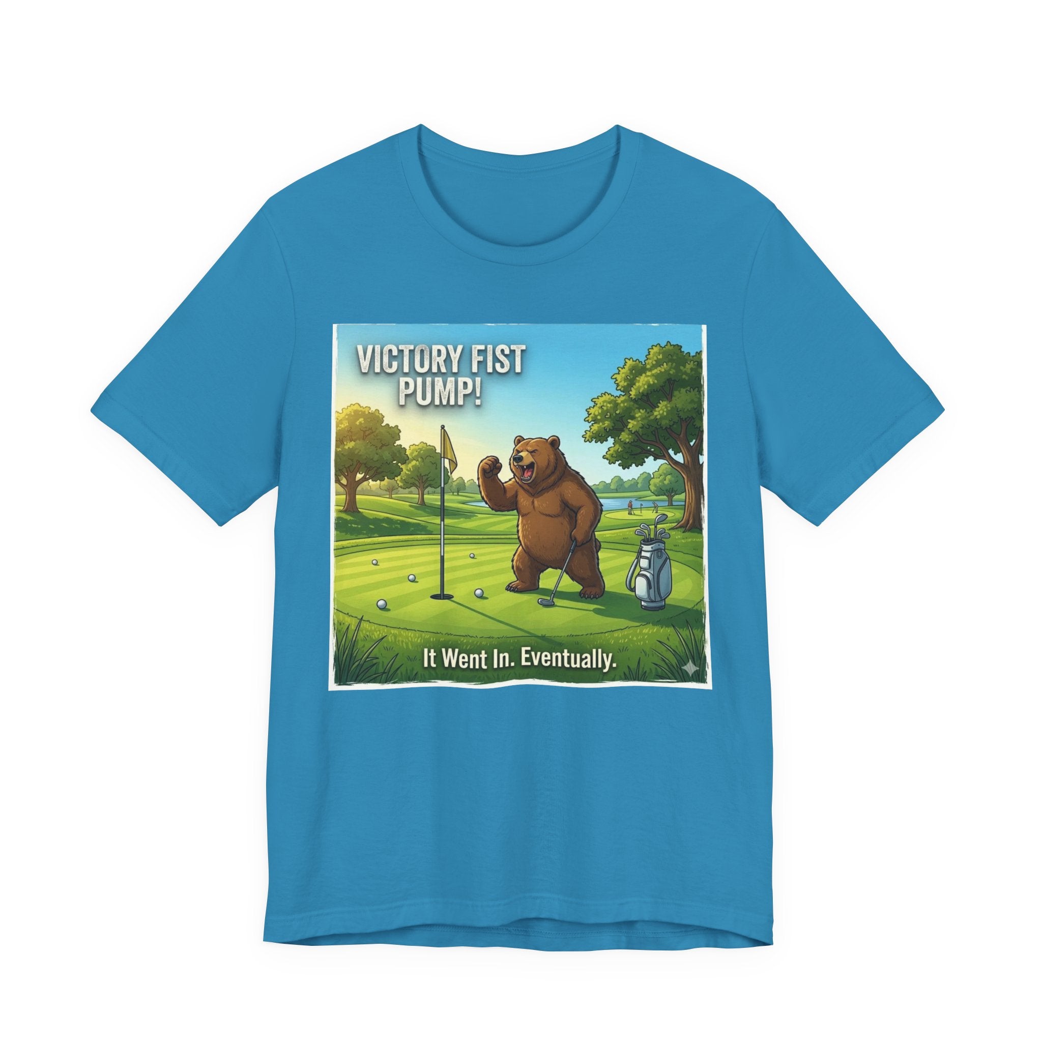 Victory Fist Pump Funny Golf T-Shirt | Golf Putting Humor | Golfer Gift Tee