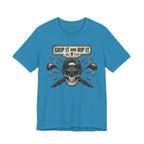 Grip It and Rip It Golf T-Shirt | Vintage Flame Skull Tee | Wild Green Golf