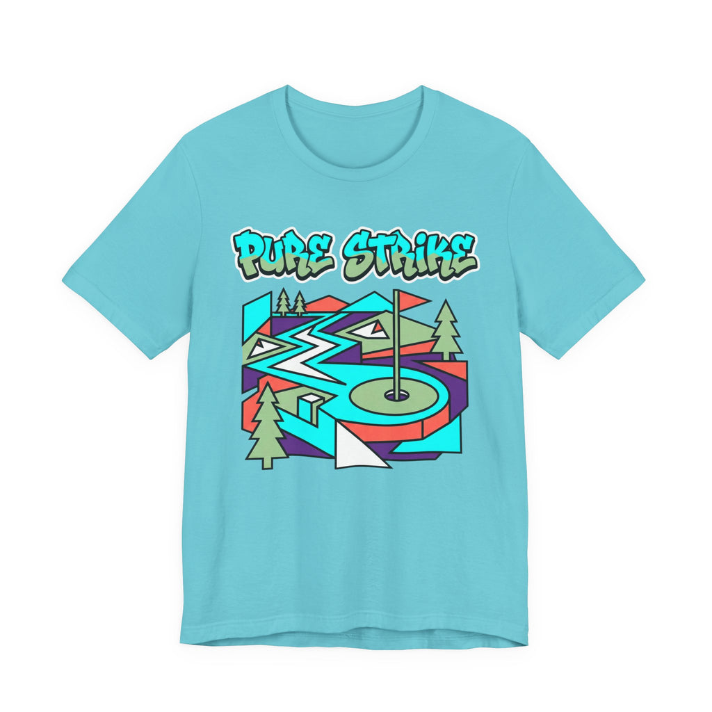 Pure Strike Golf T-Shirt | Retro Graphic Tee | Golf Course Design | Wild Green Golf