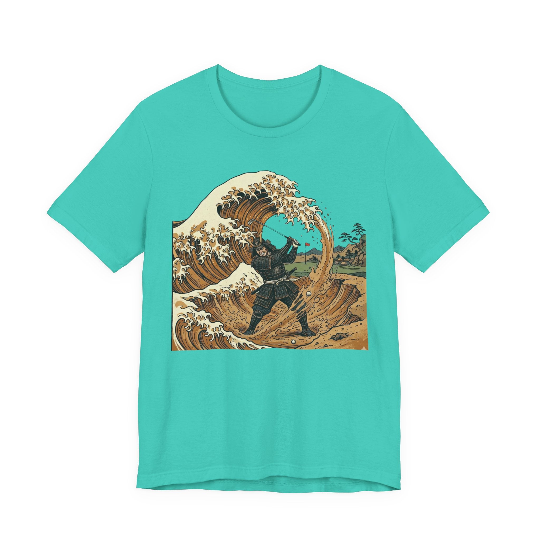 Bunkered Golf T-Shirt | Samurai Great Wave Bunker Tee | Golf Legend Series | Wild Green Golf