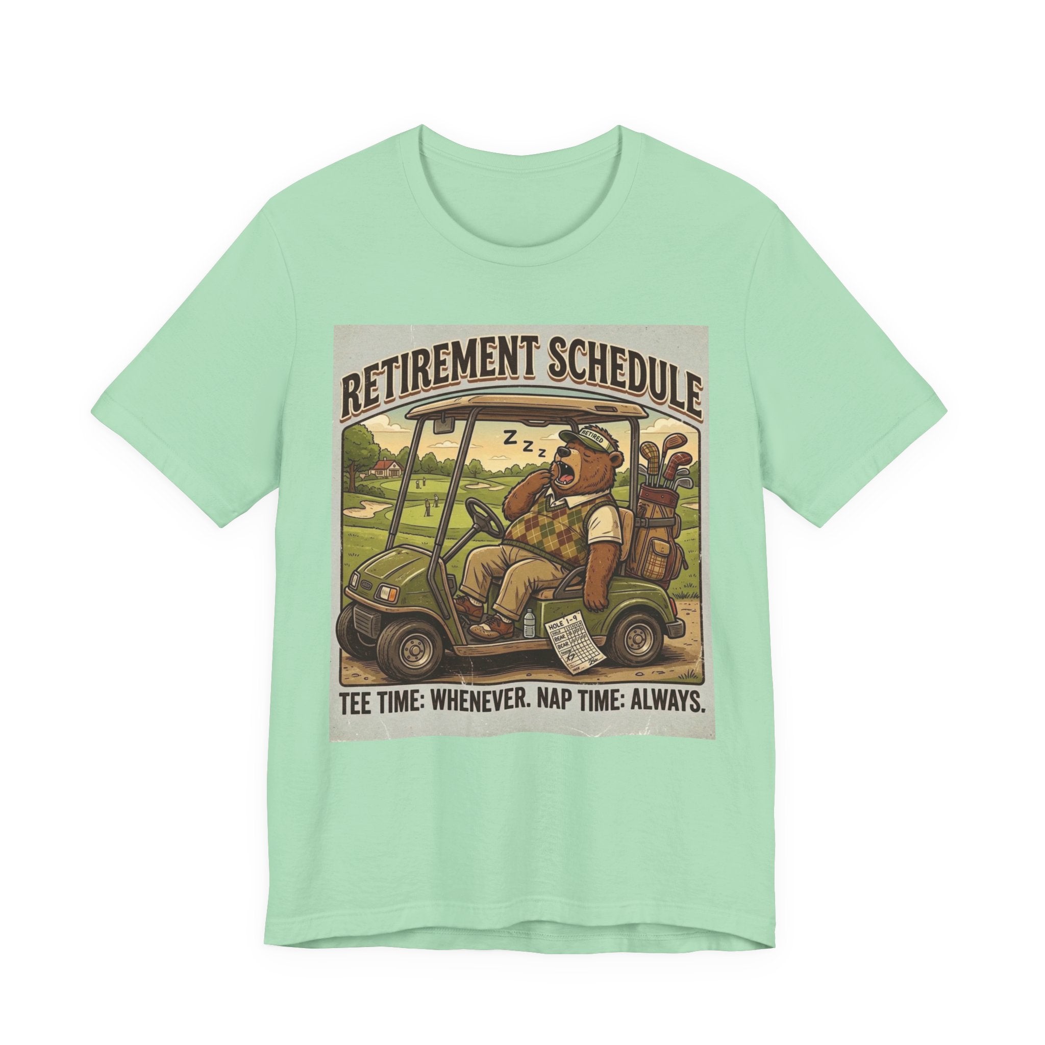 Retirement Schedule Funny Golf T-Shirt | Retired Golfer Gift | Golf Cart Humor Tee