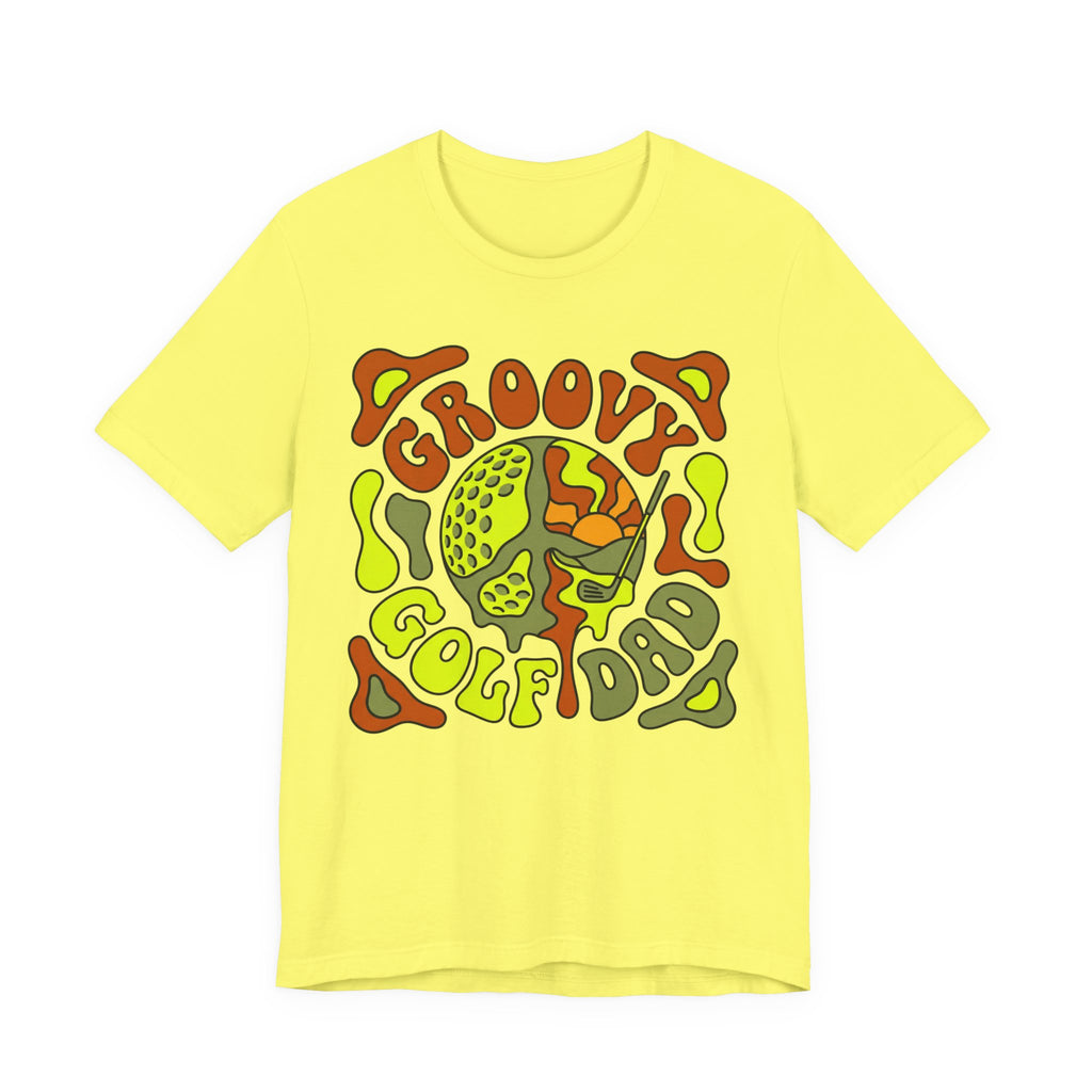Groovy Golf Dad T-Shirt | 70s Retro Peace Sign Golf Tee | Wild Green Golf