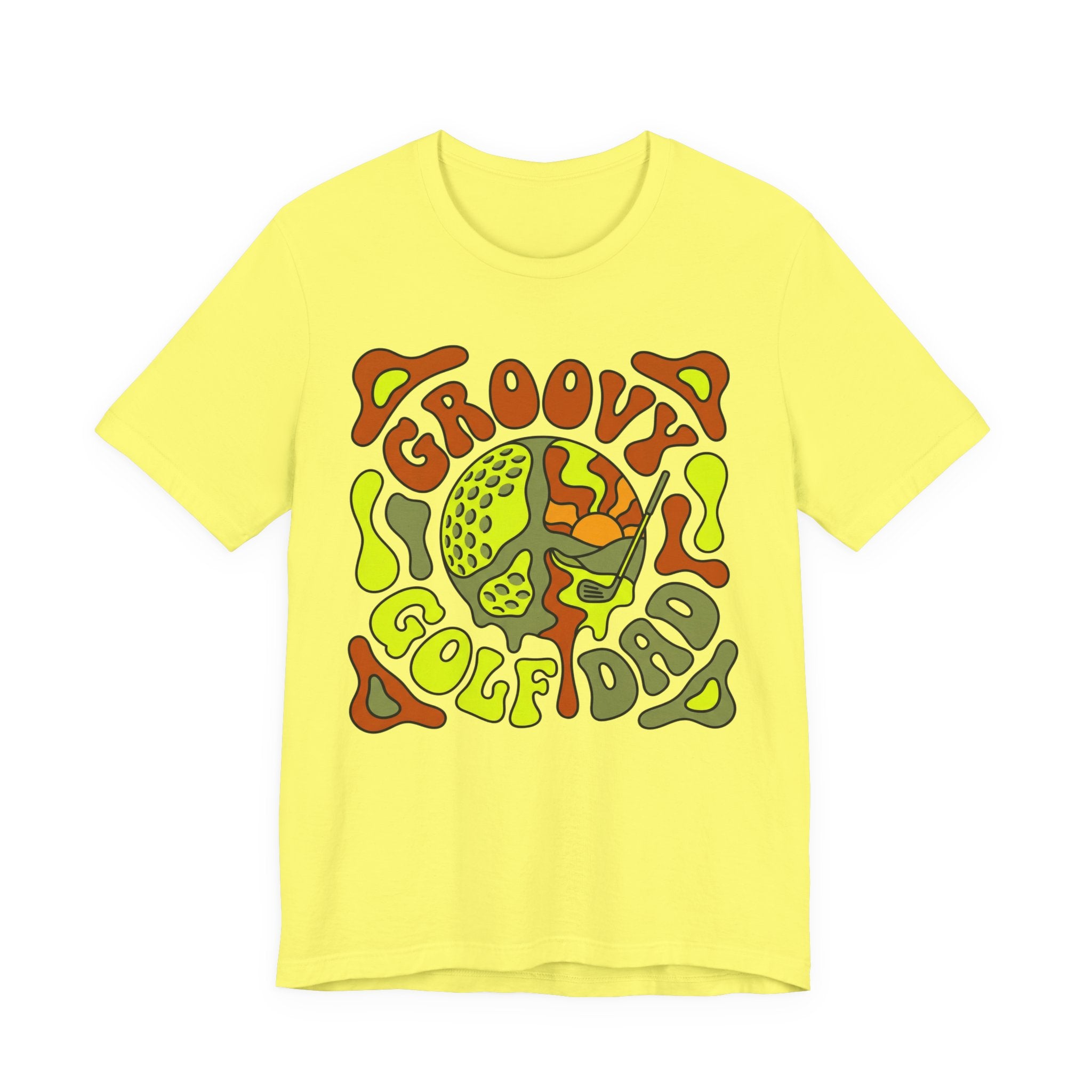 Groovy Golf Dad T-Shirt | 70s Retro Peace Sign Golf Tee | Wild Green Golf