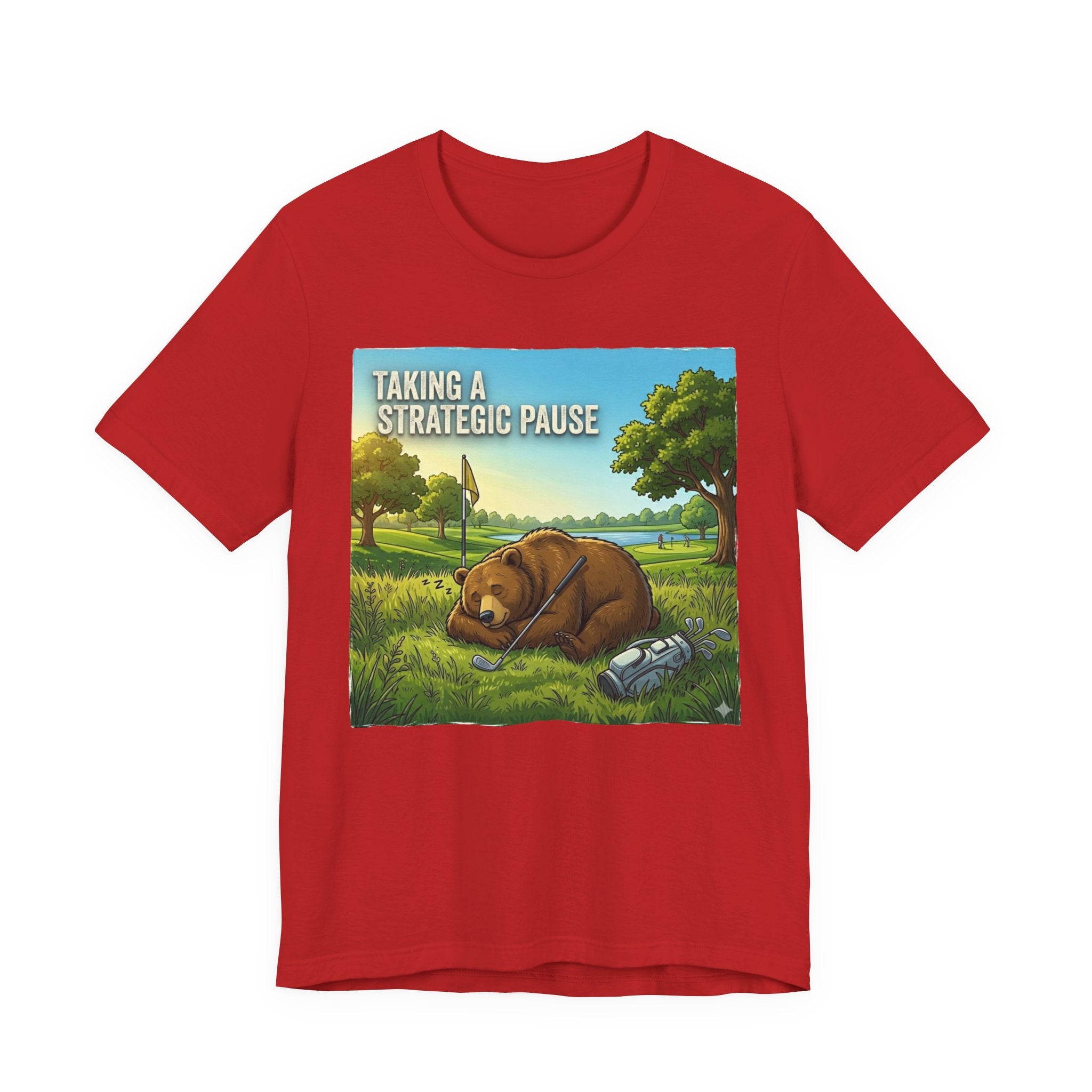 Taking a Strategic Pause Funny Golf T-Shirt | Golf Nap Humor | Golfer Gift Tee