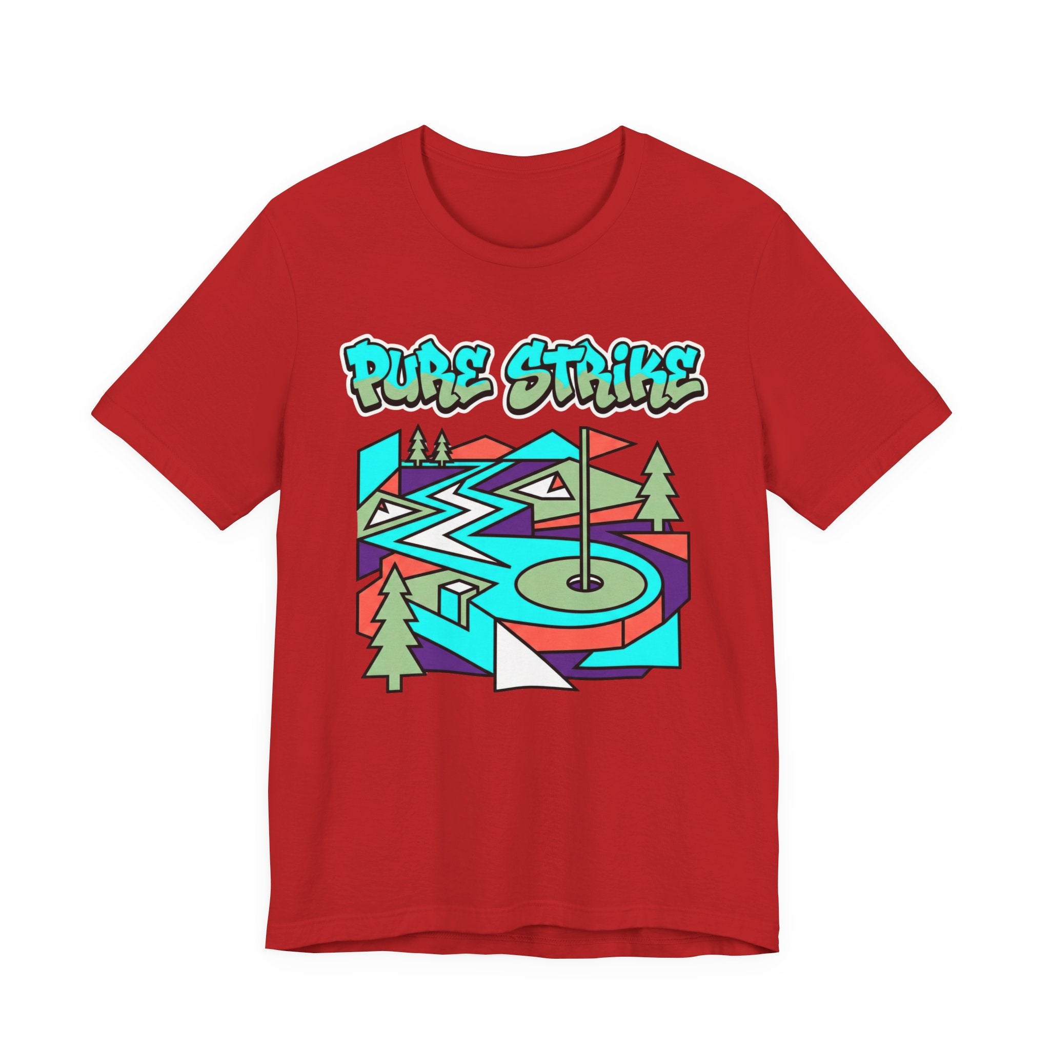 Pure Strike Golf T-Shirt | Retro Graphic Tee | Golf Course Design | Wild Green Golf