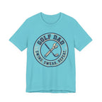 Golf Dad Swing Swear Repeat T-Shirt | Classic Crest Father's Day Golf Tee | Wild Green Golf