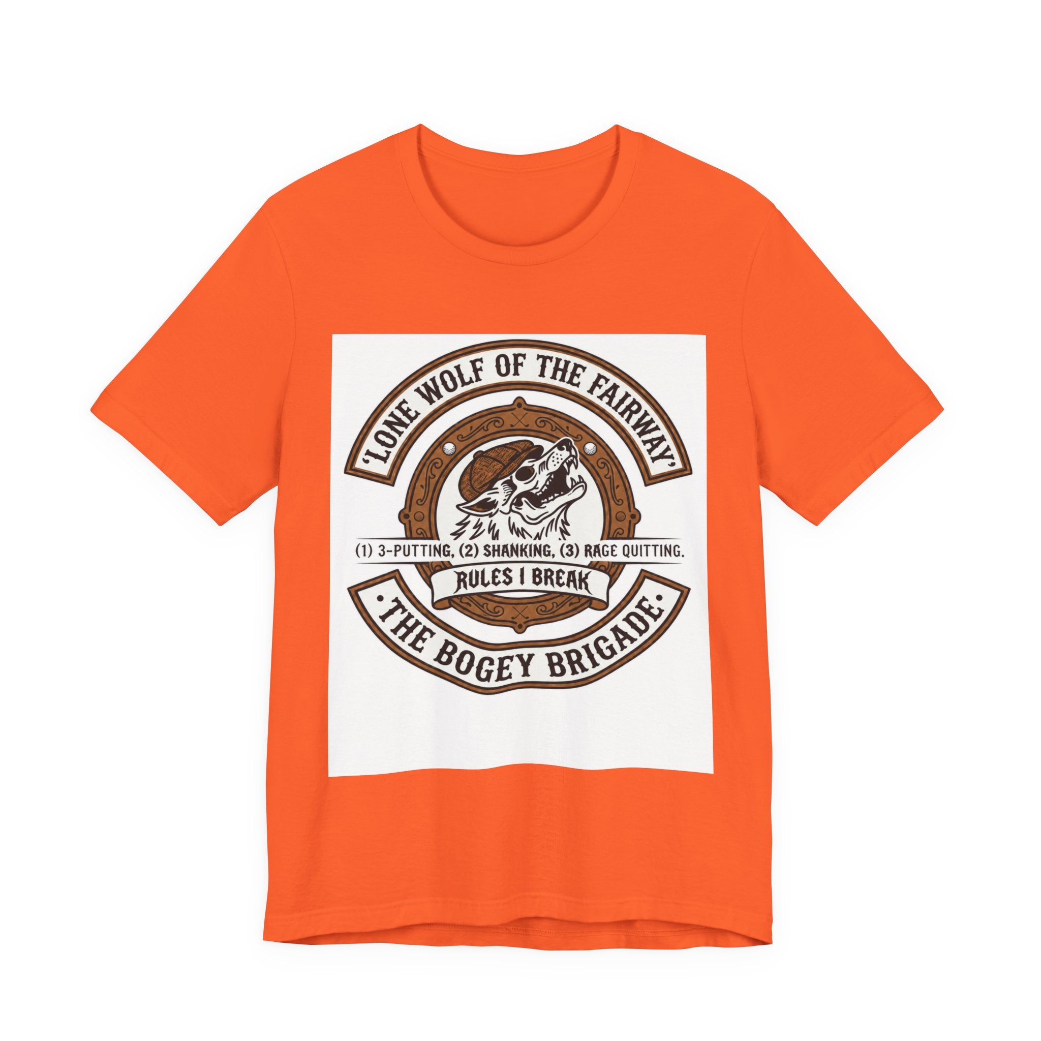 Lone Wolf of the Fairway Golf T-Shirt | The Bogey Brigade Graphic Tee | Wild Green Golf