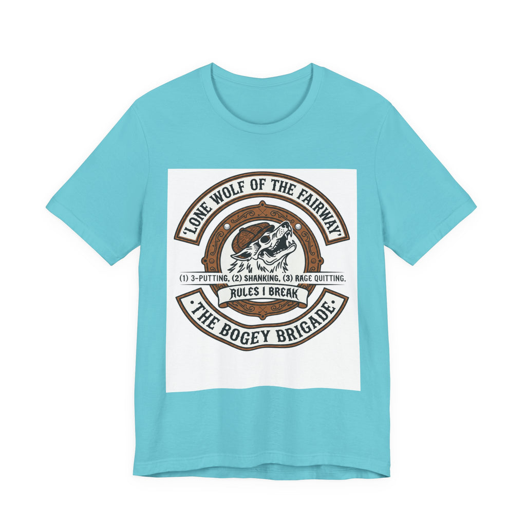 Lone Wolf of the Fairway Golf T-Shirt | The Bogey Brigade Graphic Tee | Wild Green Golf