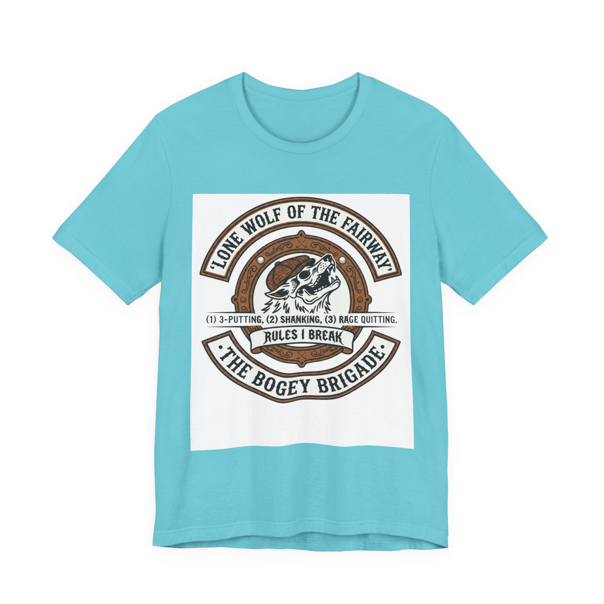 Lone Wolf of the Fairway Golf T-Shirt | The Bogey Brigade Graphic Tee | Wild Green Golf