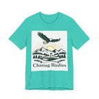 Chasing Birdies Golf T-Shirt | Vintage Eagle & Mountain Golf Course Design | Golf Gift