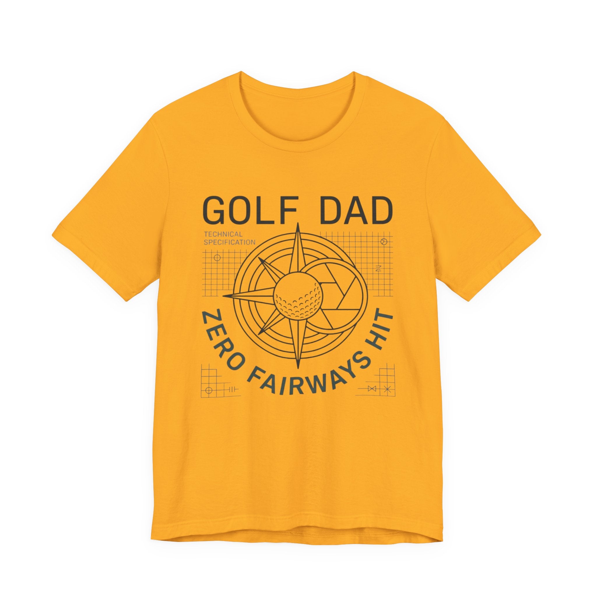 Golf Dad Zero Fairways Hit T-Shirt | Technical Specification Tee | Wild Green Golf