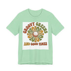 Groovy Greens and Good Times Golf T-Shirt | Retro Flower Golf Tee | 70s Golf Shirt