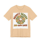 Groovy Greens and Good Times Golf T-Shirt | Retro Flower Golf Tee | 70s Golf Shirt