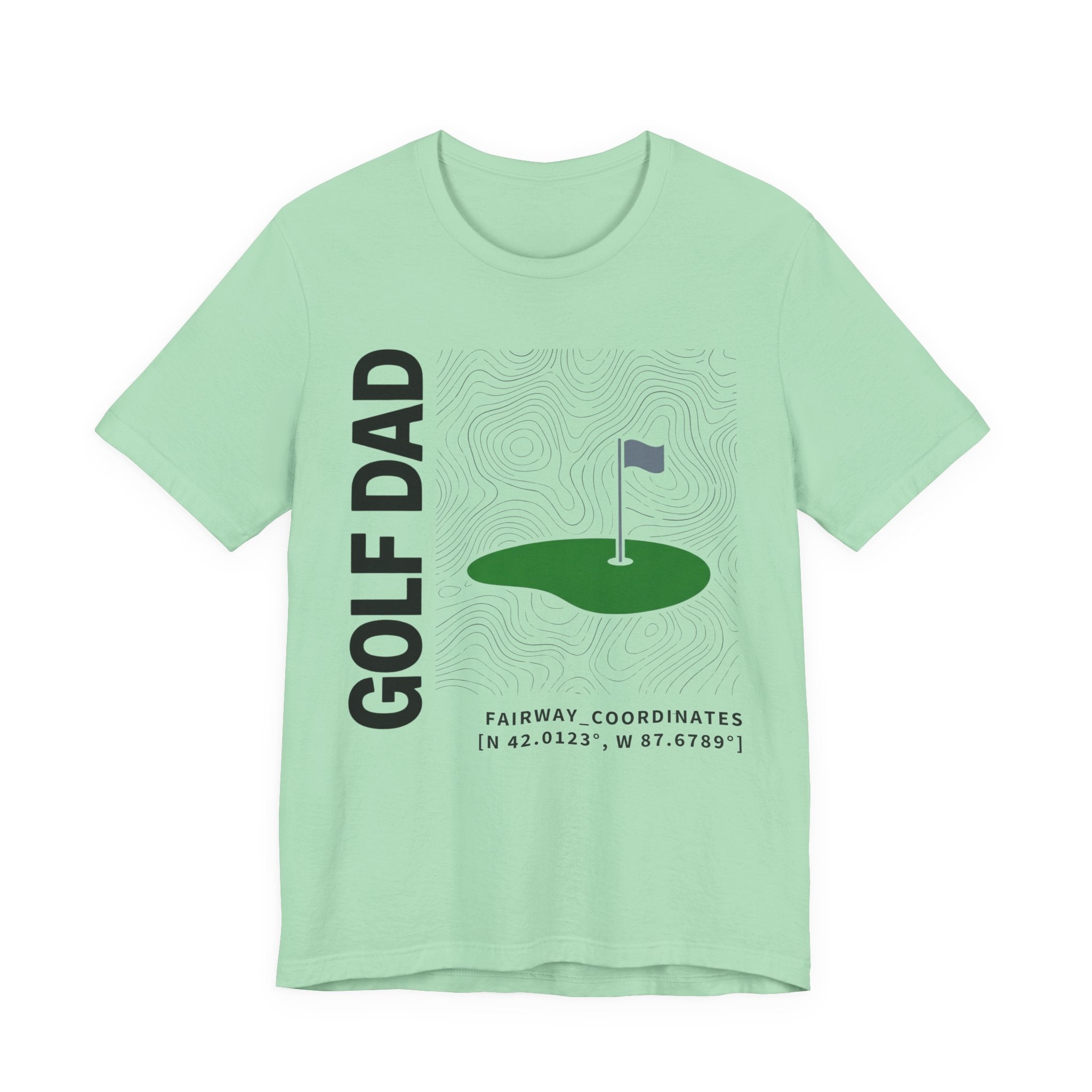 Golf Dad Topographic T-Shirt | Modern Fairway Map Design | Wild Green Golf
