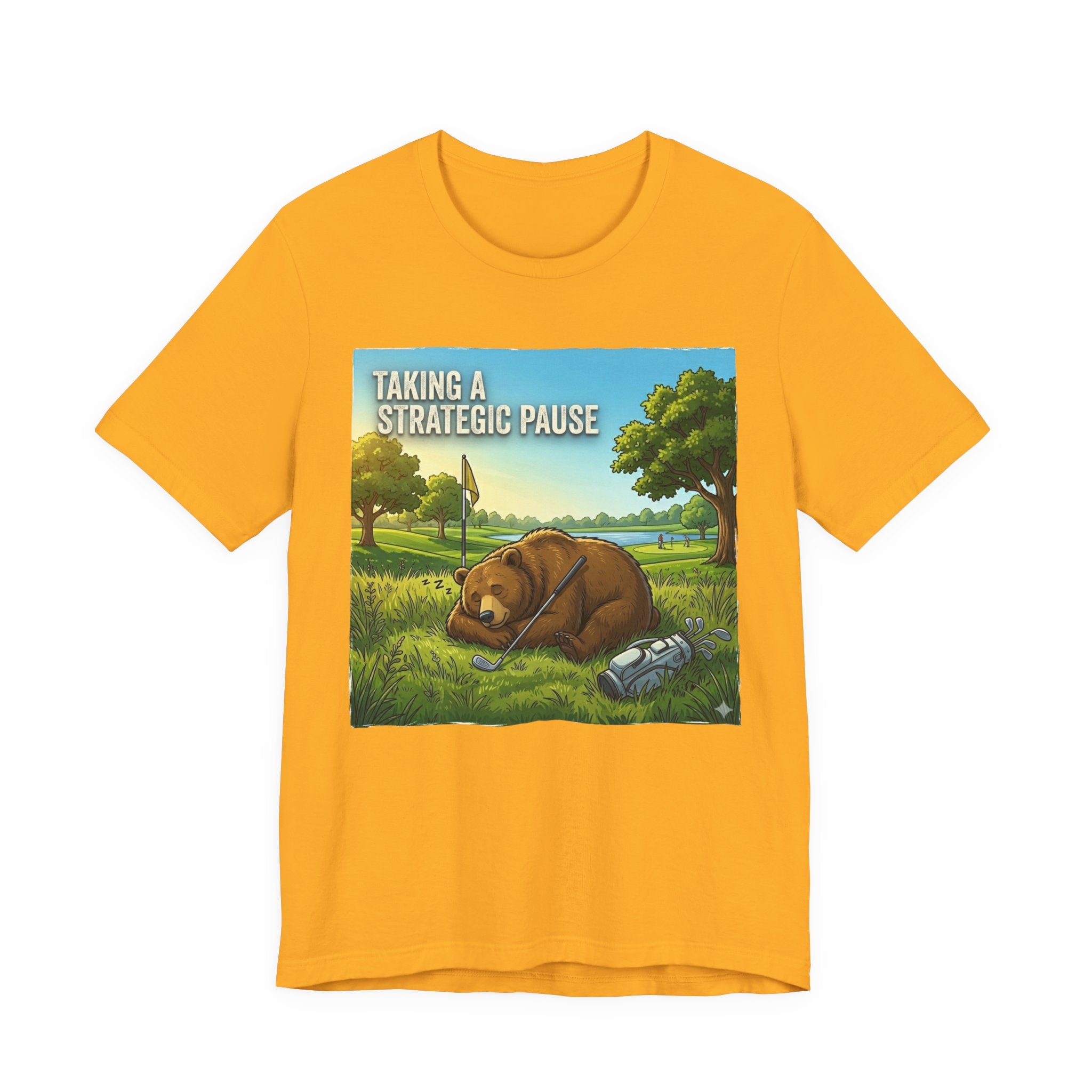 Taking a Strategic Pause Funny Golf T-Shirt | Golf Nap Humor | Golfer Gift Tee