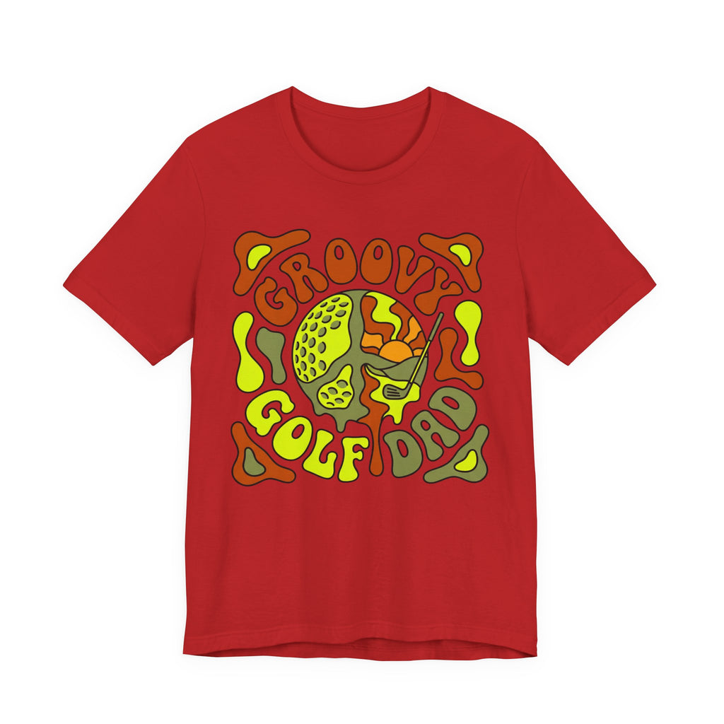 Groovy Golf Dad T-Shirt | 70s Retro Peace Sign Golf Tee | Wild Green Golf