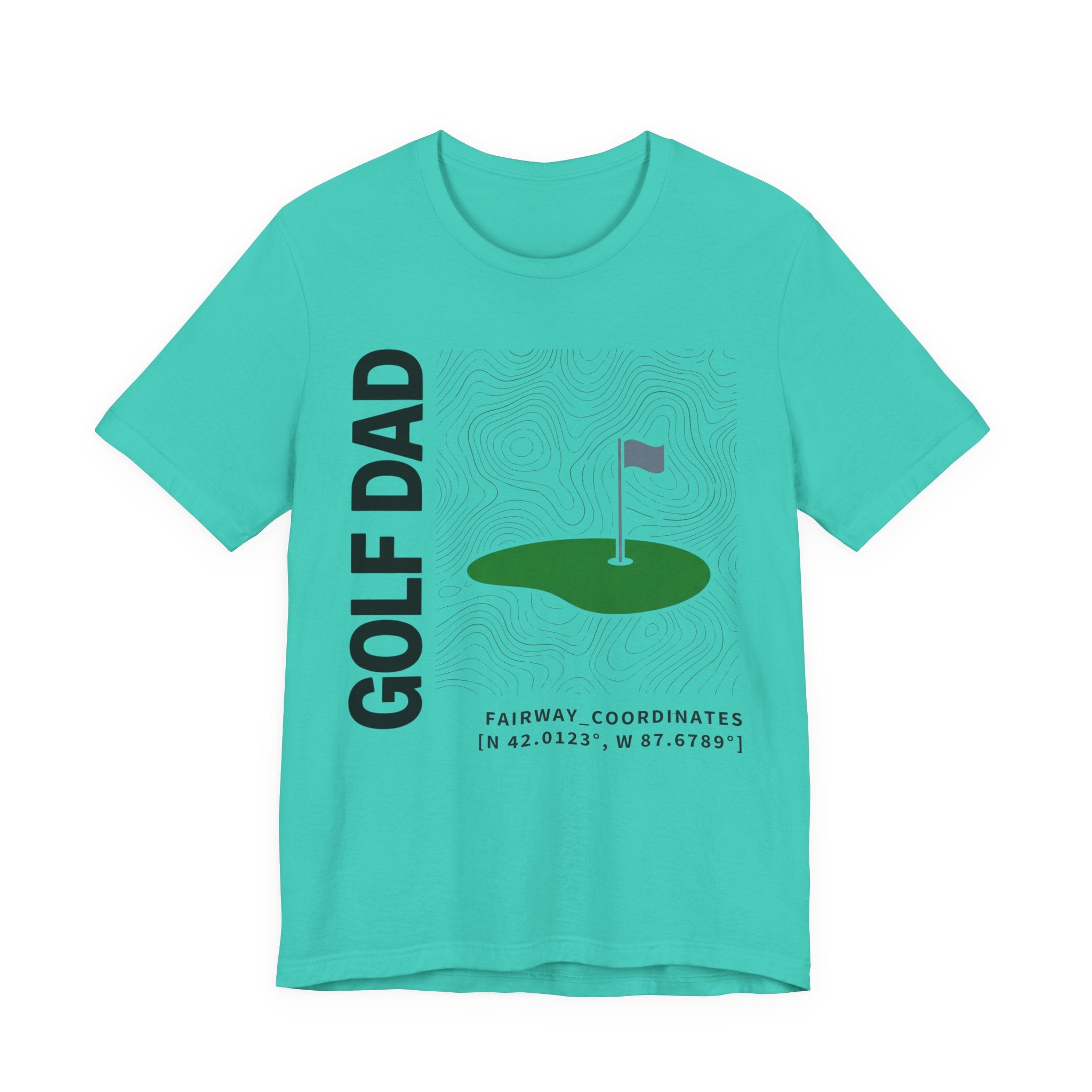 Golf Dad Topographic T-Shirt | Modern Fairway Map Design | Wild Green Golf