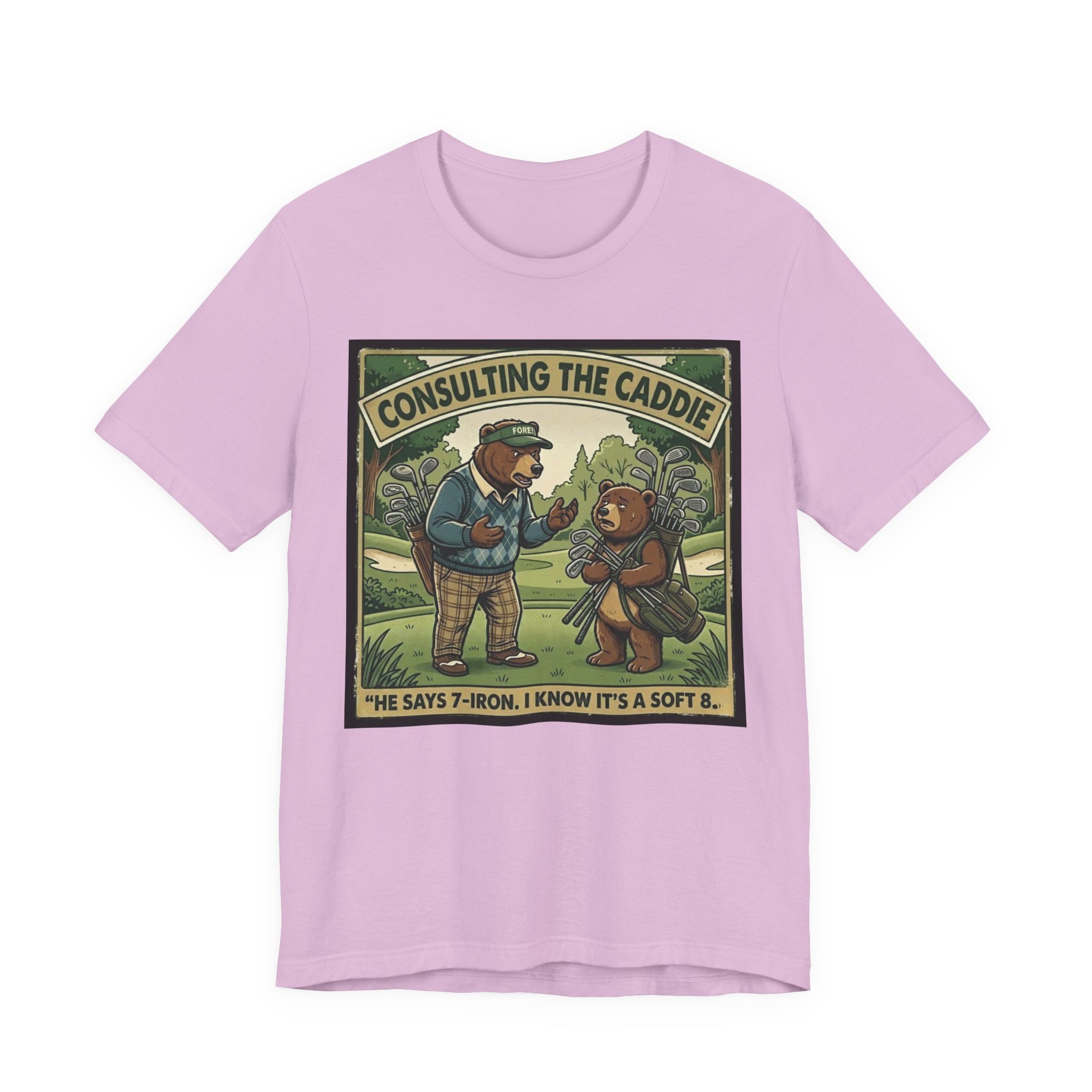 Consulting the Caddie Funny Golf T-Shirt | Golf Club Selection Humor | Golfer Gift Tee