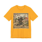 Samurai Bunker Shot Golf T-Shirt | Japanese Woodblock Sand Wave | Golf Legend Series | Wild Green Golf