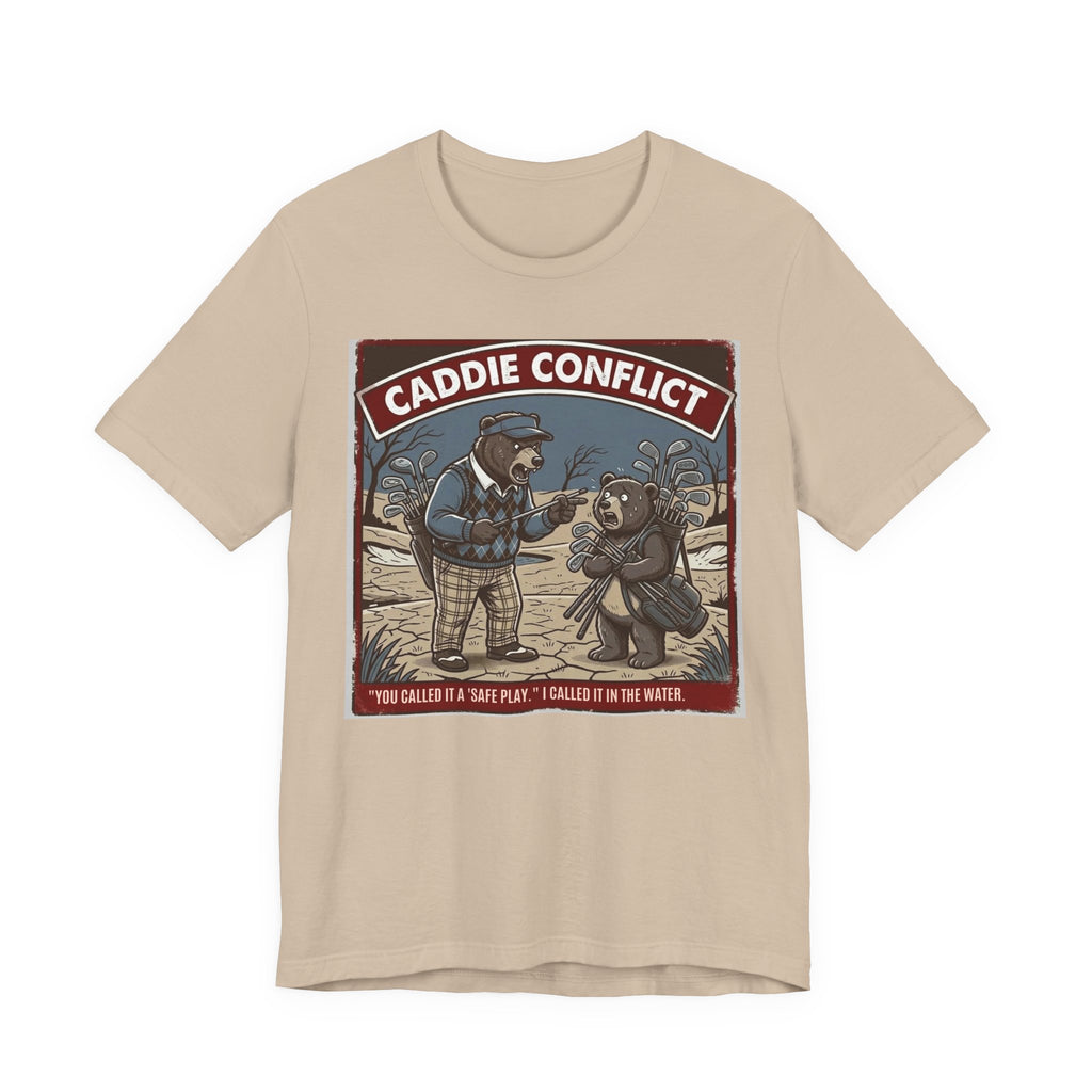 Caddie Conflict Funny Golf T-Shirt | Golf Water Hazard Humor | Golfer Gift Tee