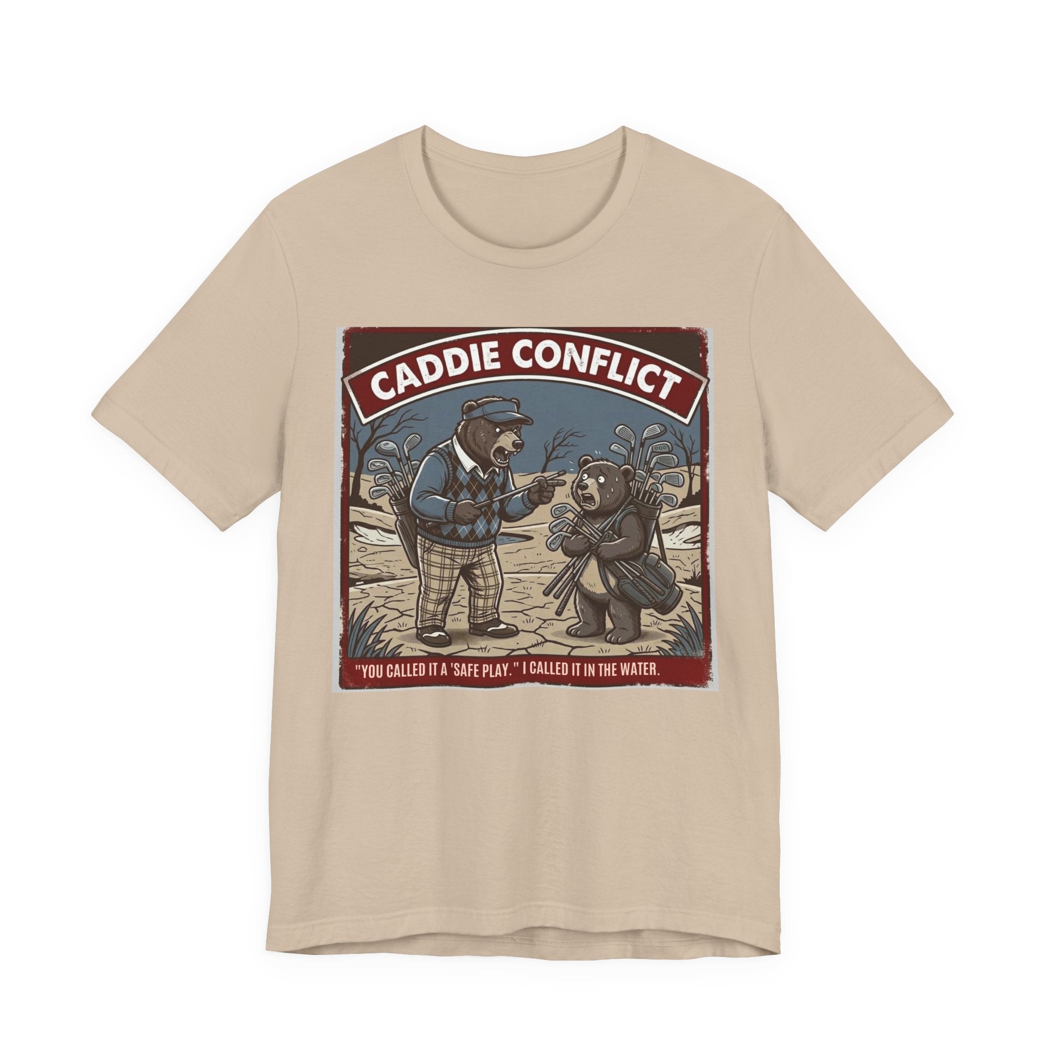 Caddie Conflict Funny Golf T-Shirt | Golf Water Hazard Humor | Golfer Gift Tee