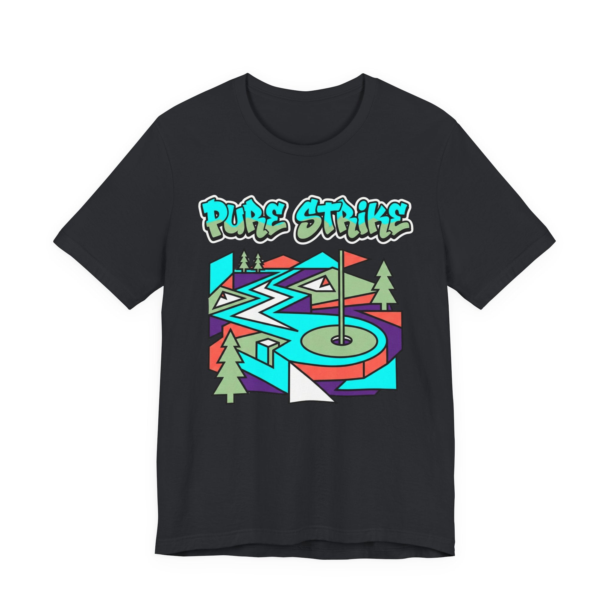 Pure Strike Golf T-Shirt | Retro Graphic Tee | Golf Course Design | Wild Green Golf
